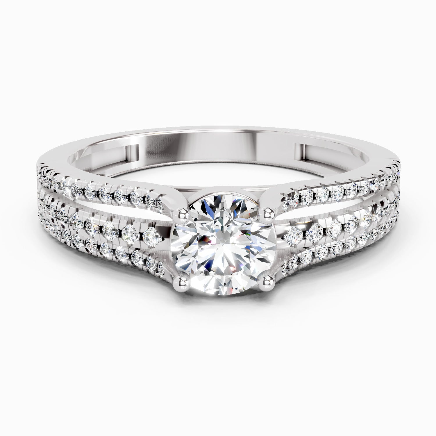 1.15 Carat Round Split Shank Ring