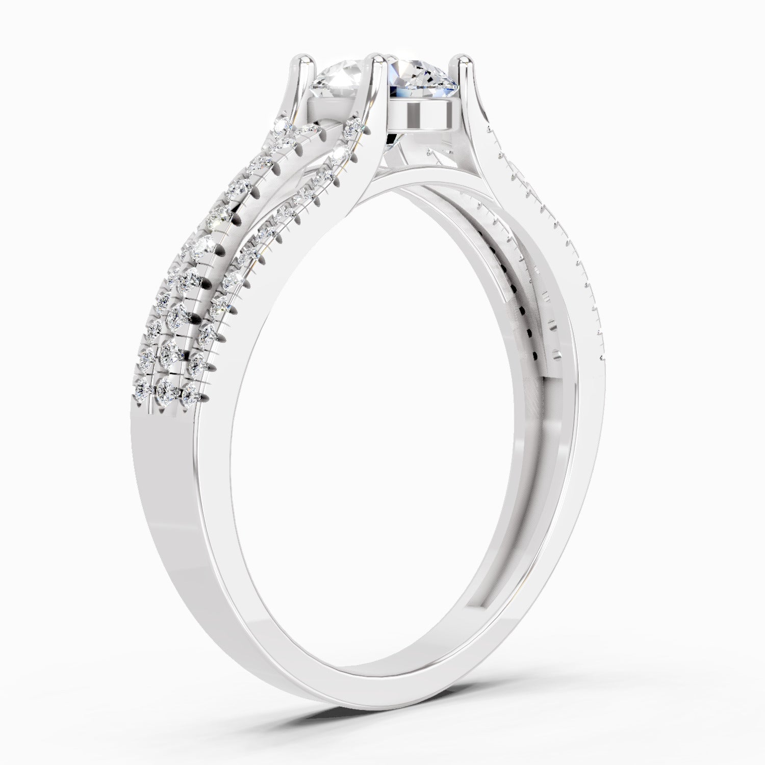 1.15 Carat Round Split Shank Ring