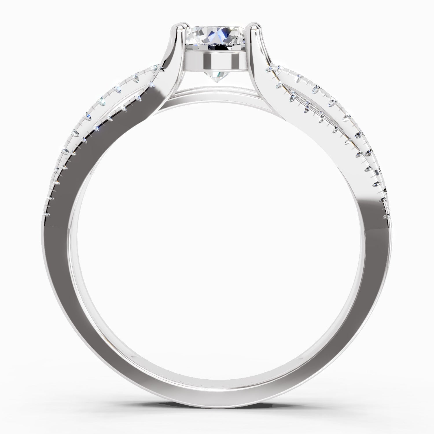 1.15 Carat Round Split Shank Ring