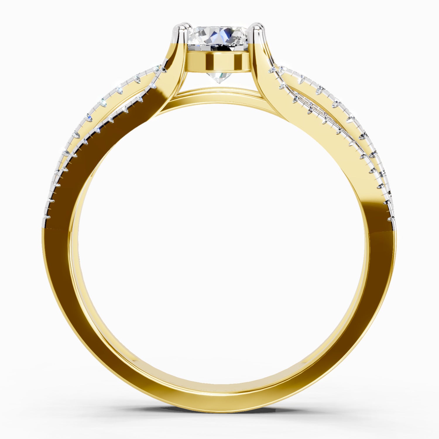 1.15 Carat Round Split Shank Ring