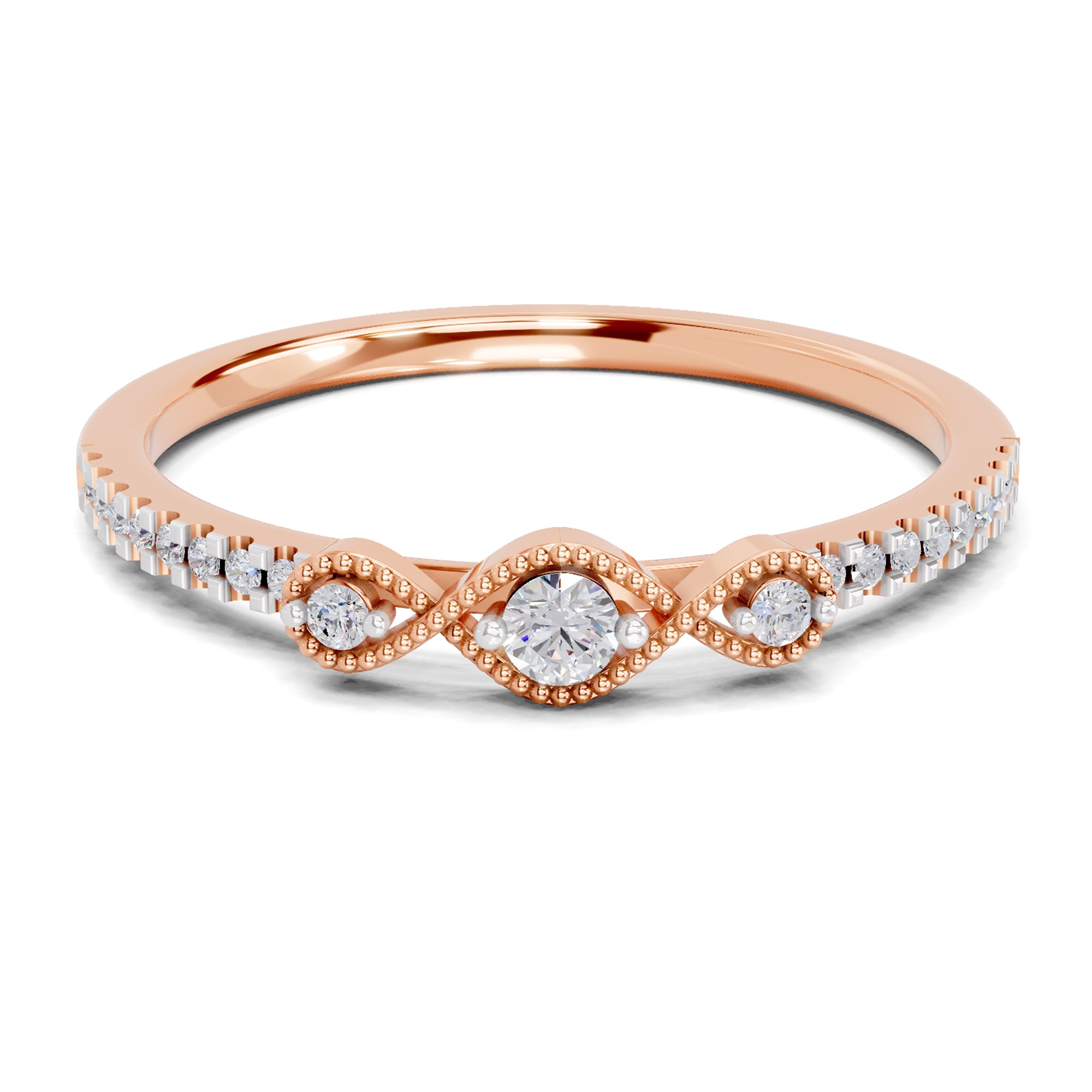 Sparkles 0.16 Ct Infinity Diamond Engagement Ring in 14K Gold