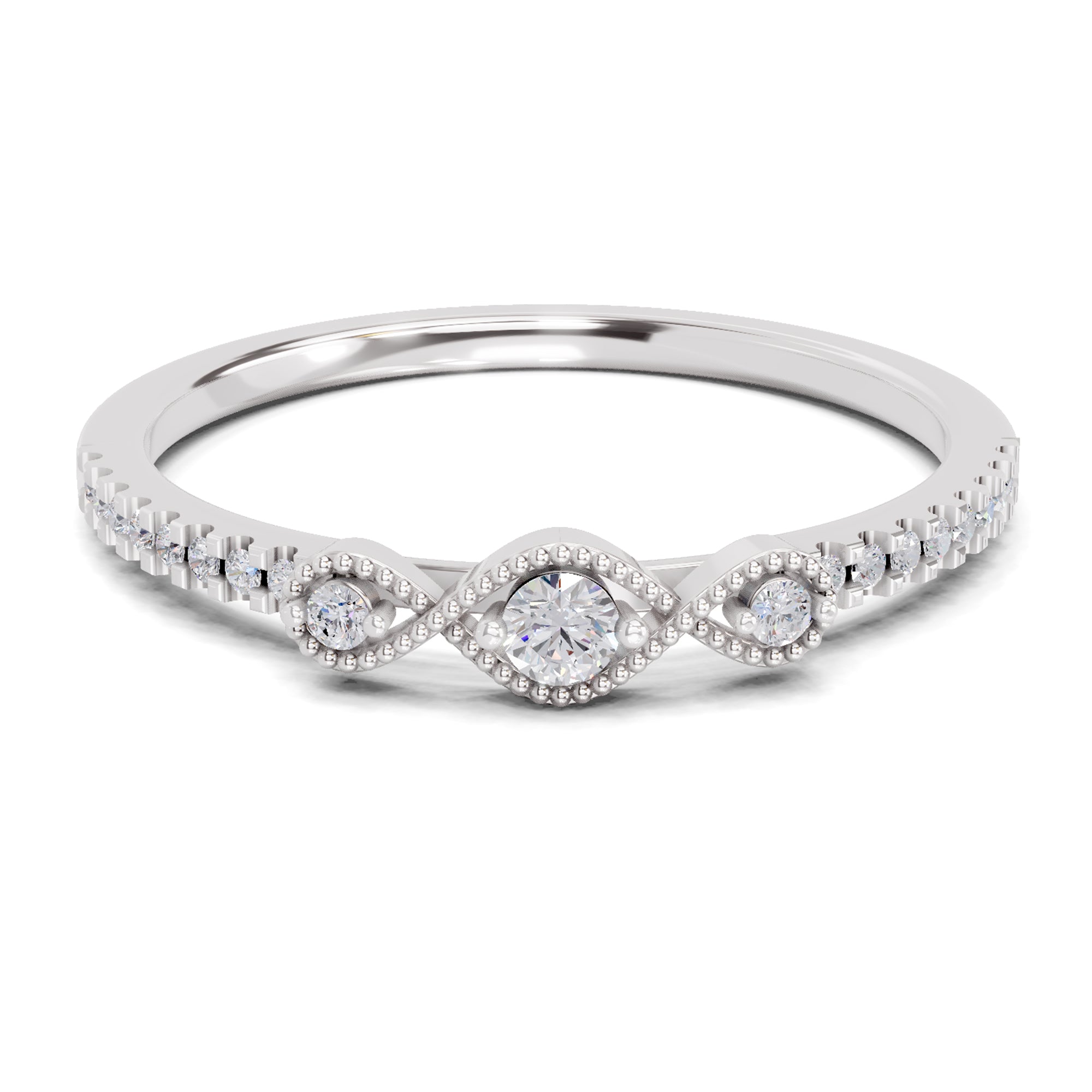 Sparkles 0.16 Ct Infinity Diamond Engagement Ring in 14K Gold
