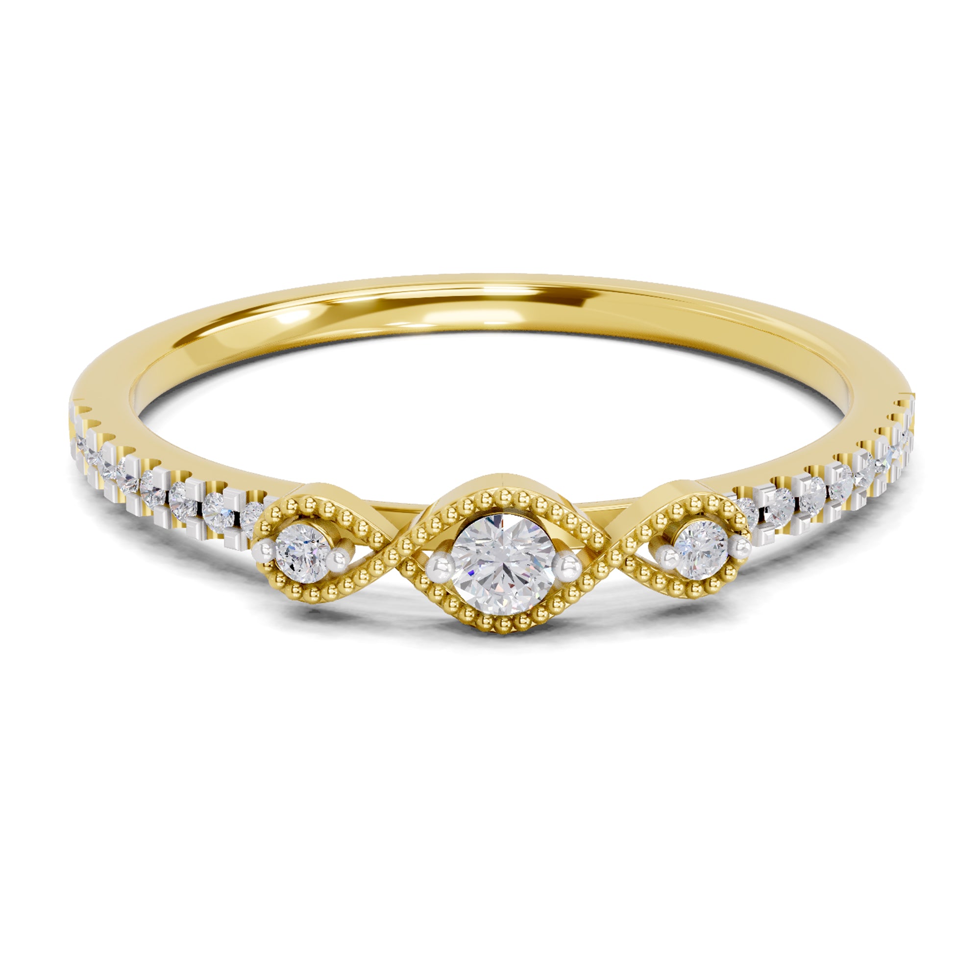 Sparkles 0.16 Ct Infinity Diamond Engagement Ring in 14K Gold