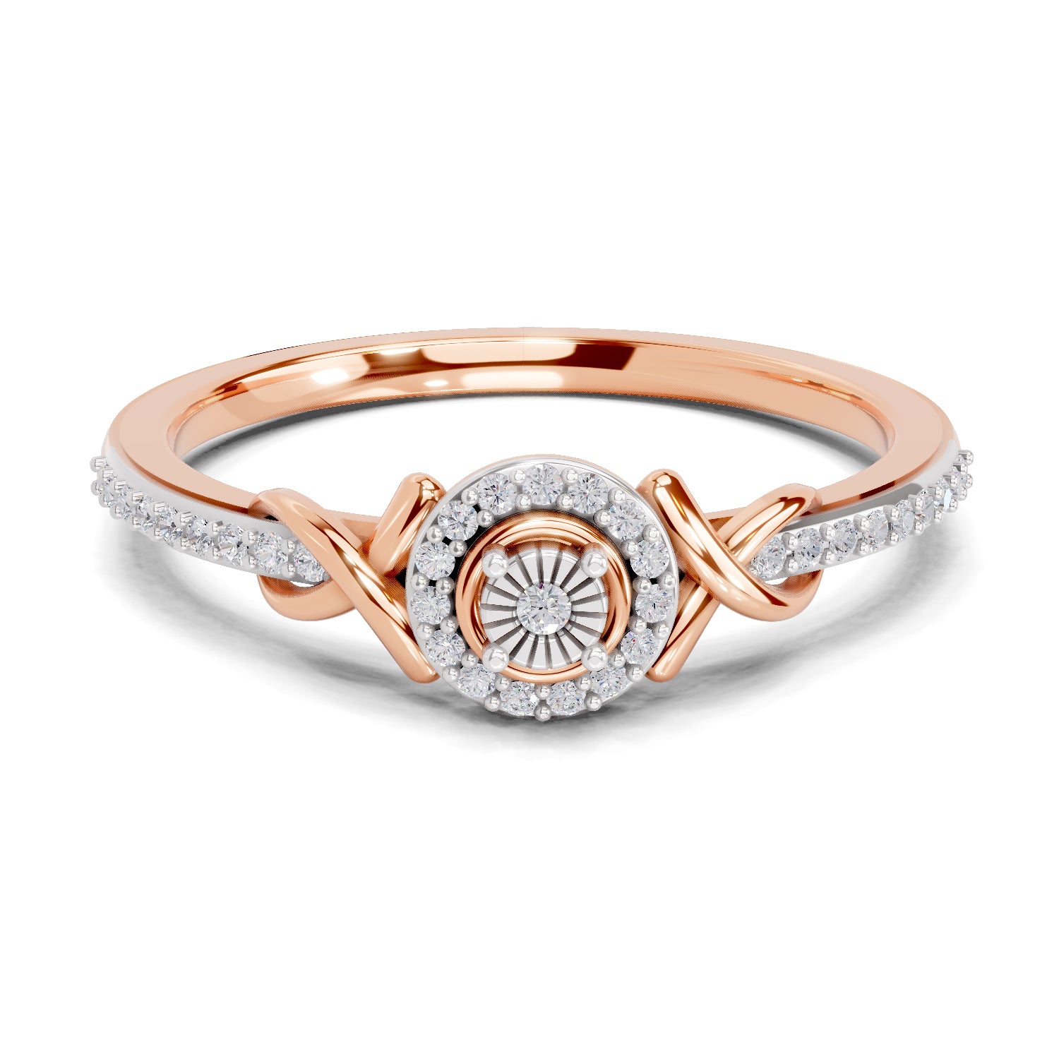 Sparkles 0.16 Ct Infinity Diamond Engagement Ring in 14K Gold