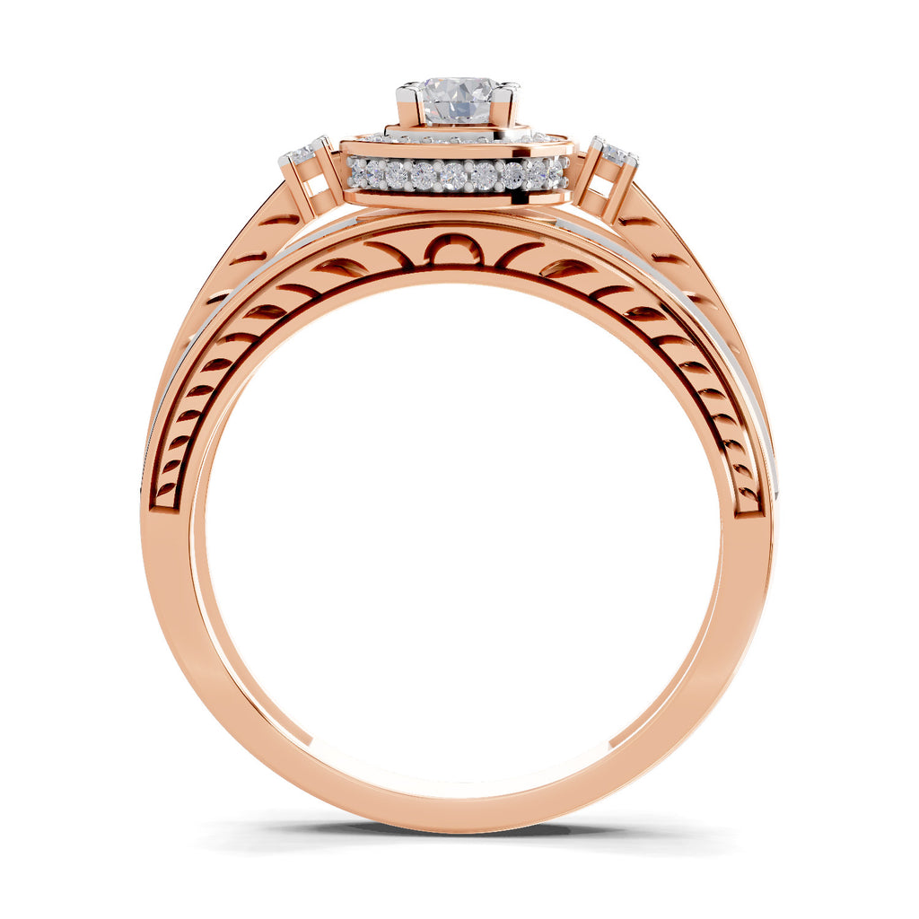 0.6 Carat Circle Halo Engagement Ring