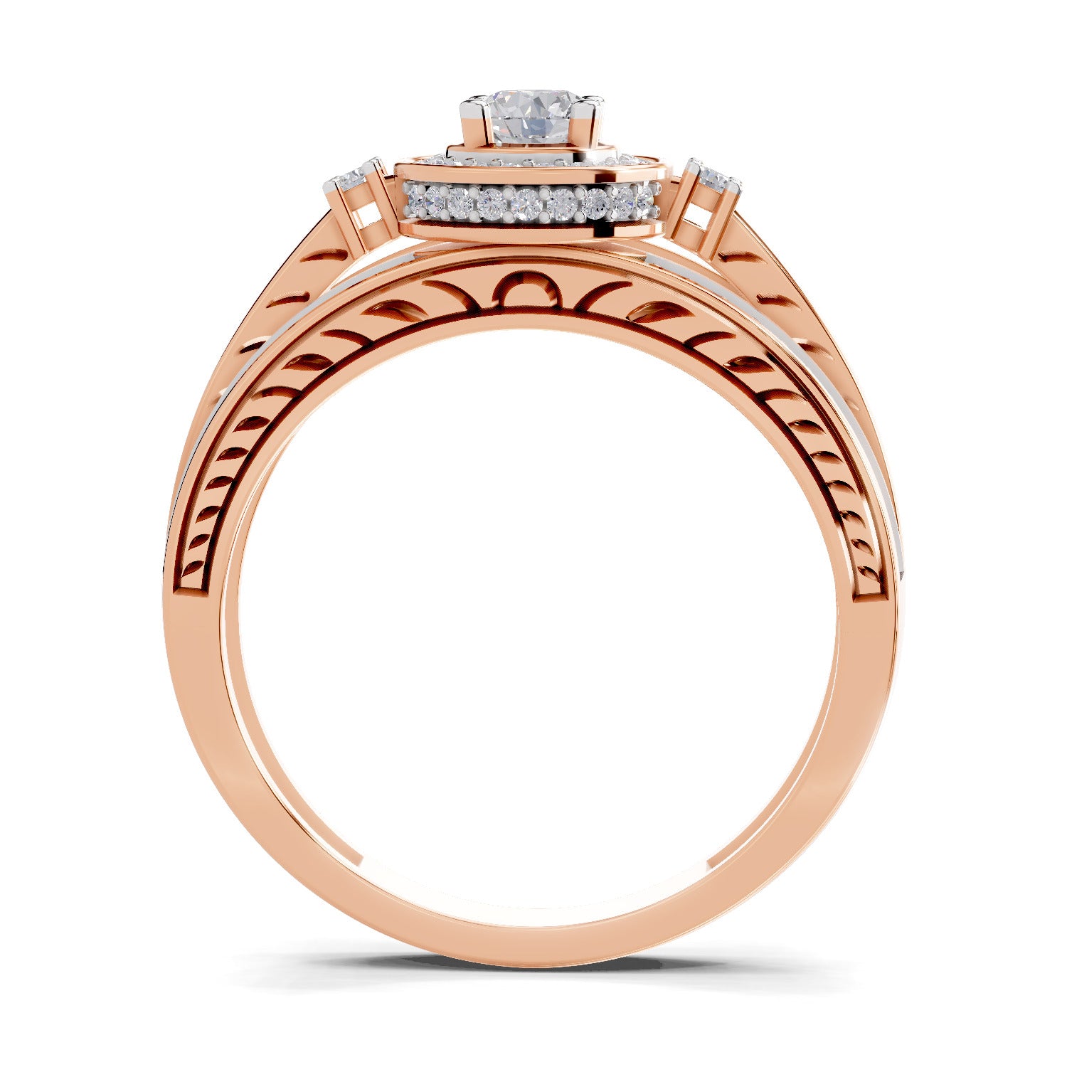 0.6 Carat Circle Halo Engagement Ring