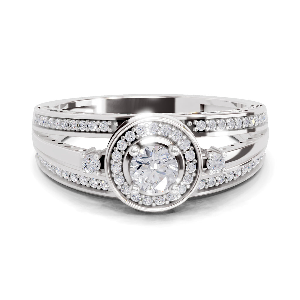 0.6 Carat Circle Halo Engagement Ring