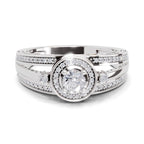 0.6 Carat Circle Halo Engagement Ring