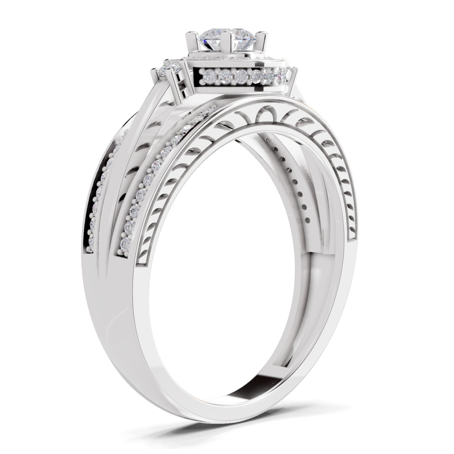 0.6 Carat Circle Halo Engagement Ring