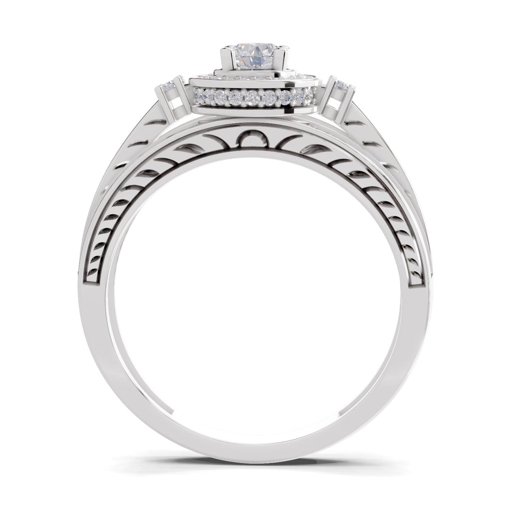 0.6 Carat Circle Halo Engagement Ring