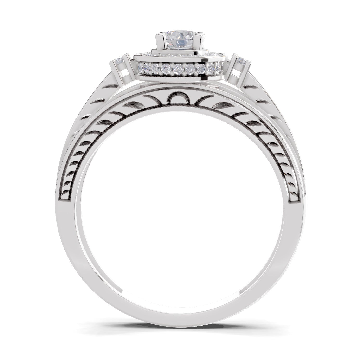 0.6 Carat Circle Halo Engagement Ring