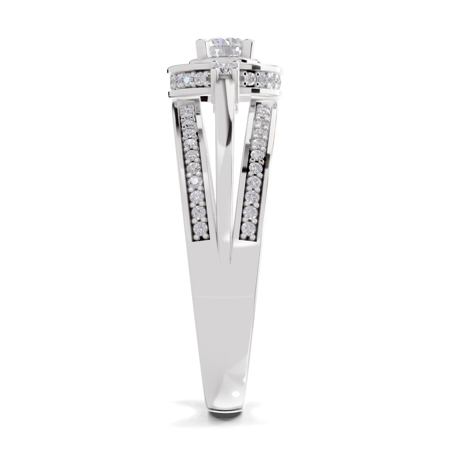 0.6 Carat Circle Halo Engagement Ring