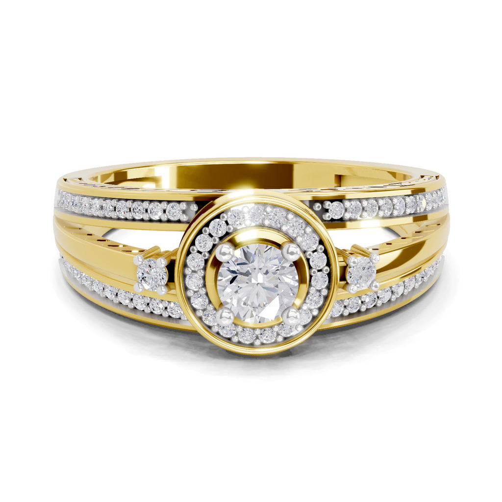 0.6 Carat Circle Halo Engagement Ring