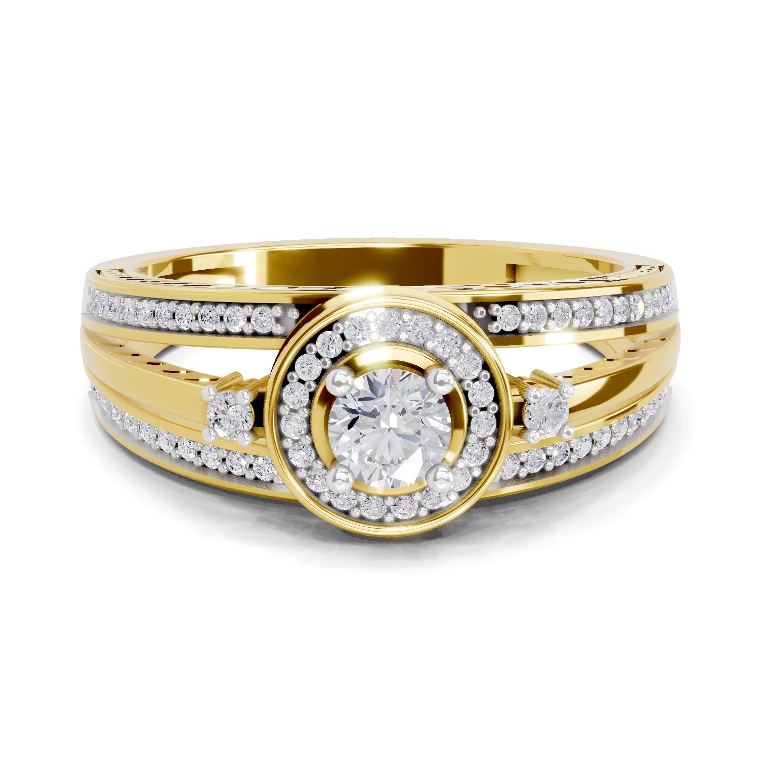 0.6 Carat Circle Halo Engagement Ring