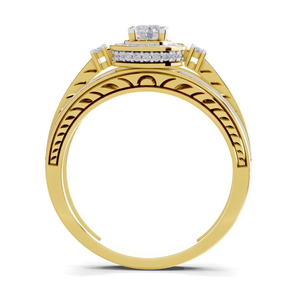 0.6 Carat Circle Halo Engagement Ring