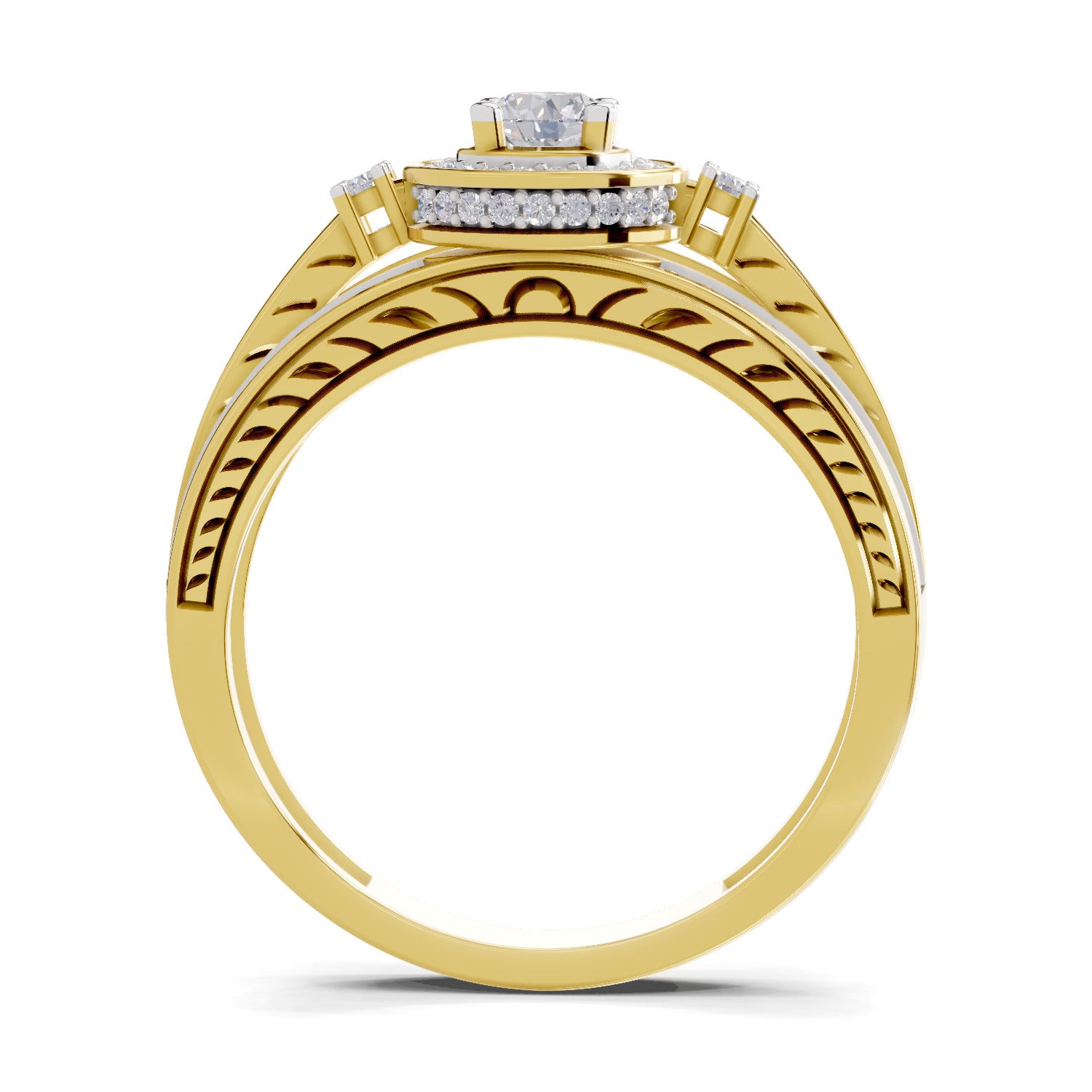 0.6 Carat Circle Halo Engagement Ring
