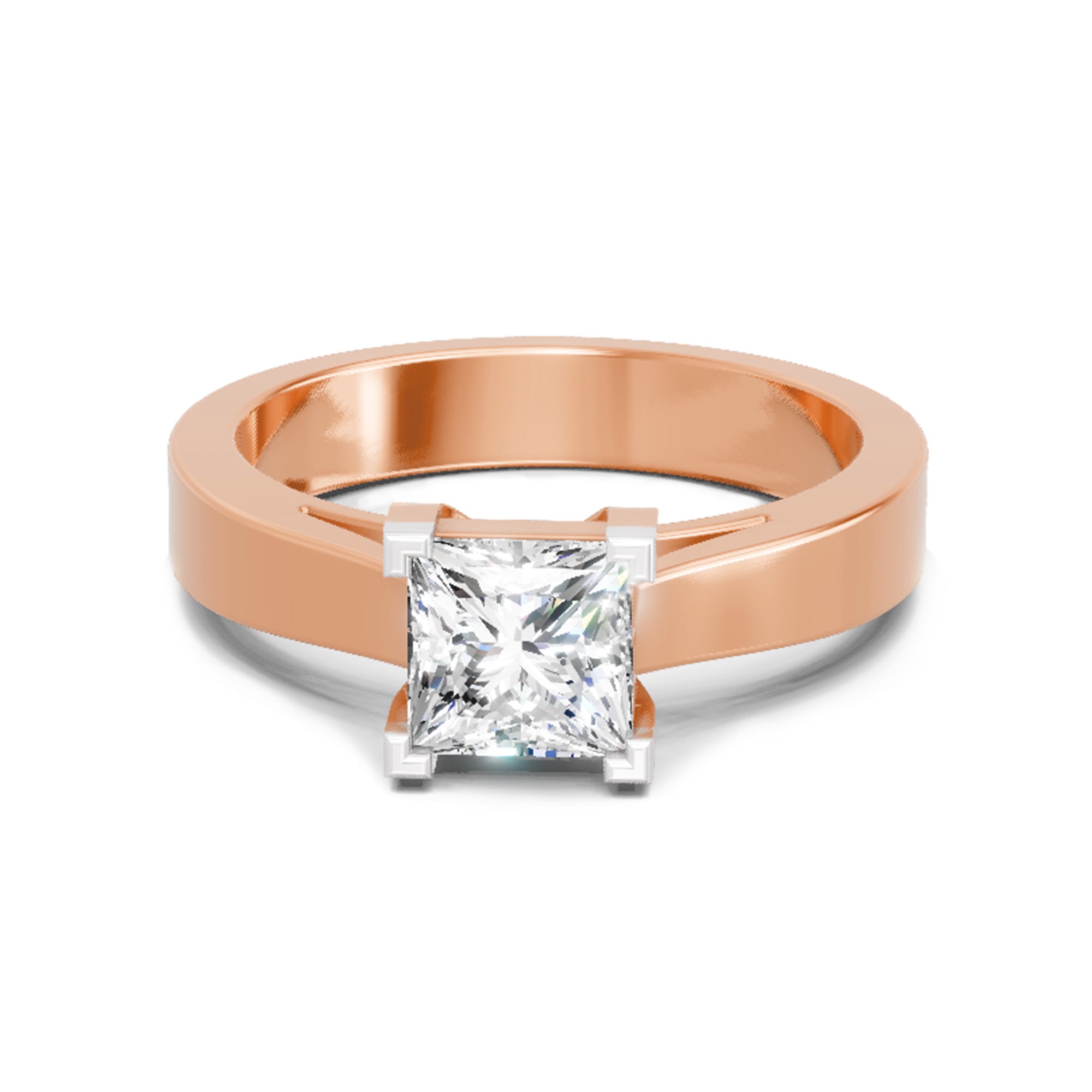 0.85 Carat Princess Cut Solitaire Ring FG VS Diamond