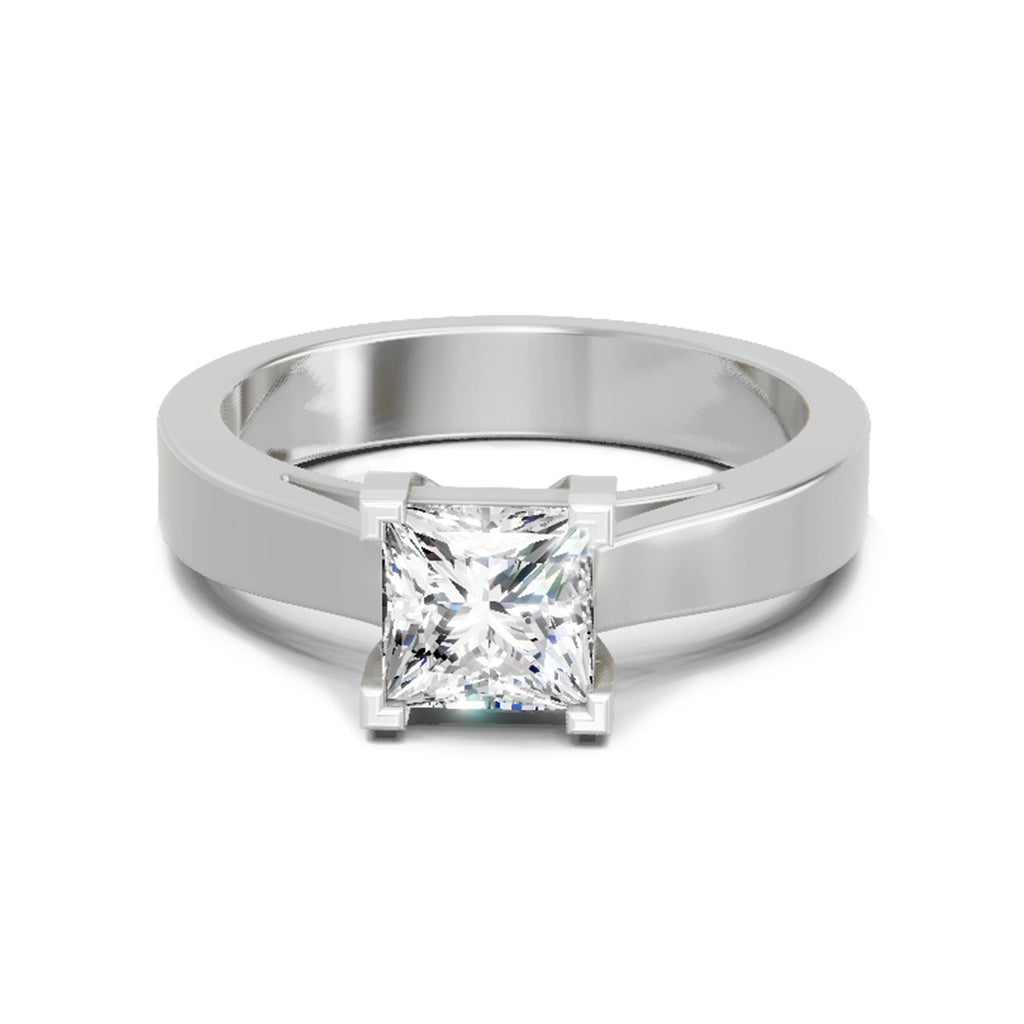 0.85 Carat Princess Cut Solitaire Ring FG VS Diamond