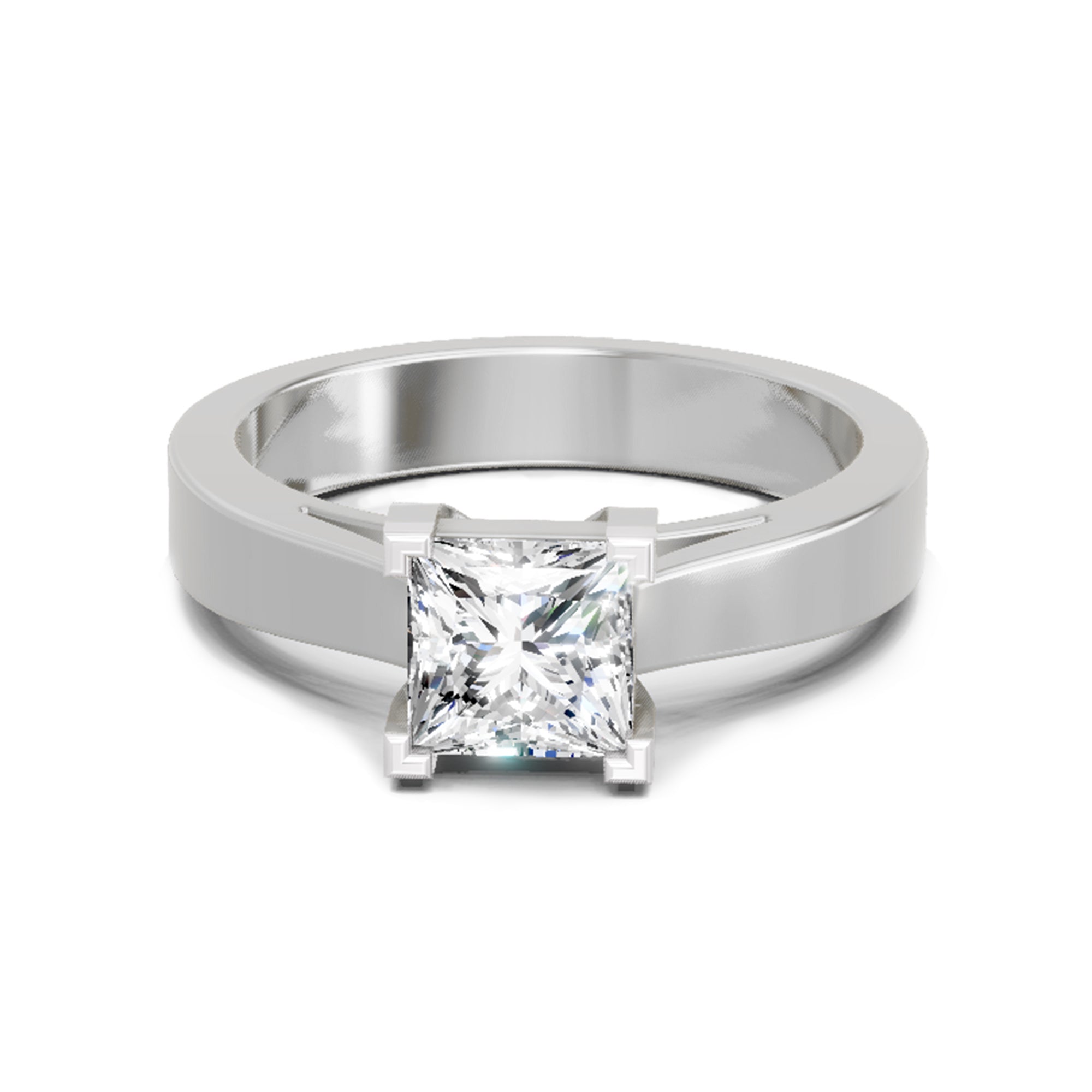 0.85 Carat Princess Cut Solitaire Ring FG VS Diamond