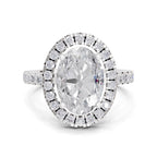 3.39 Carat Classic Oval Shape Halo Engagement Ring