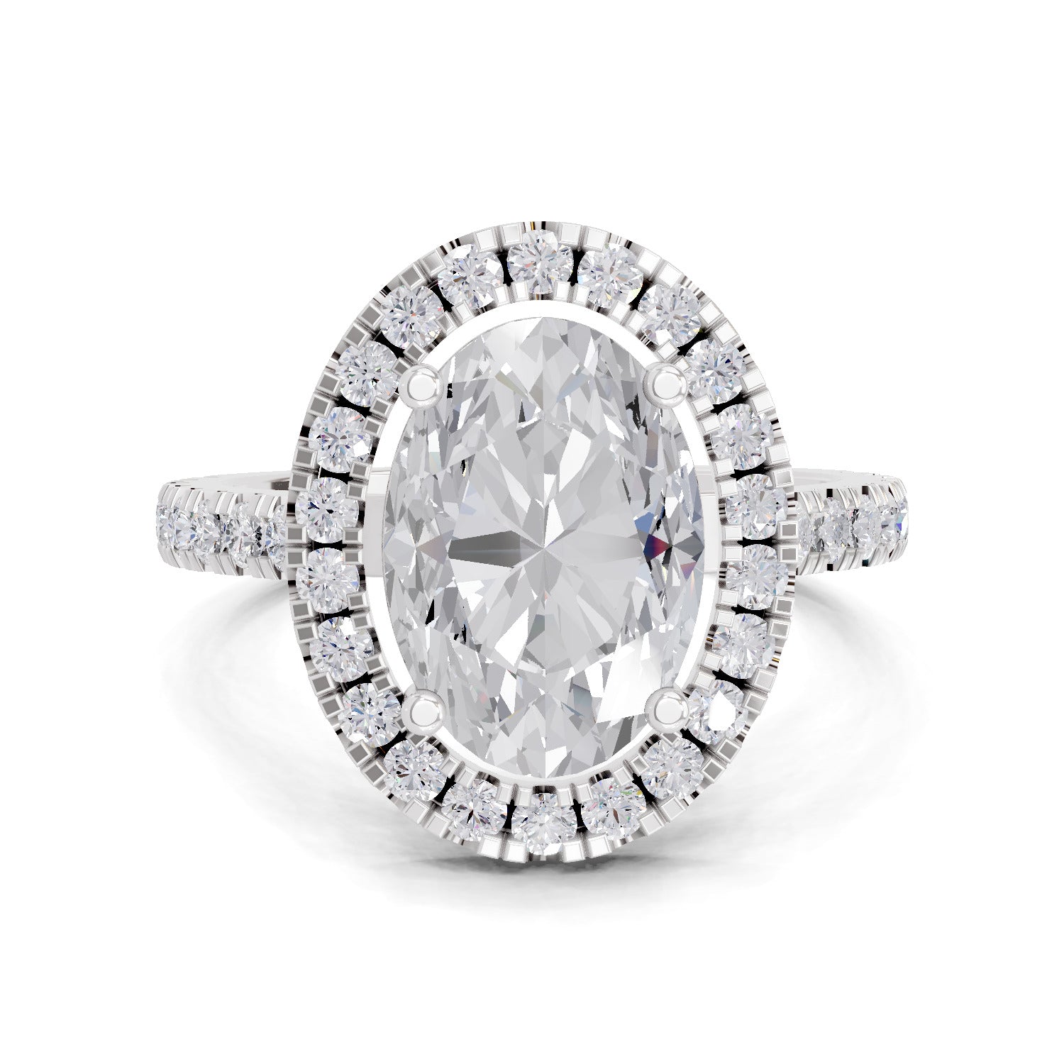 3.39 Carat Classic Oval Shape Halo Engagement Ring