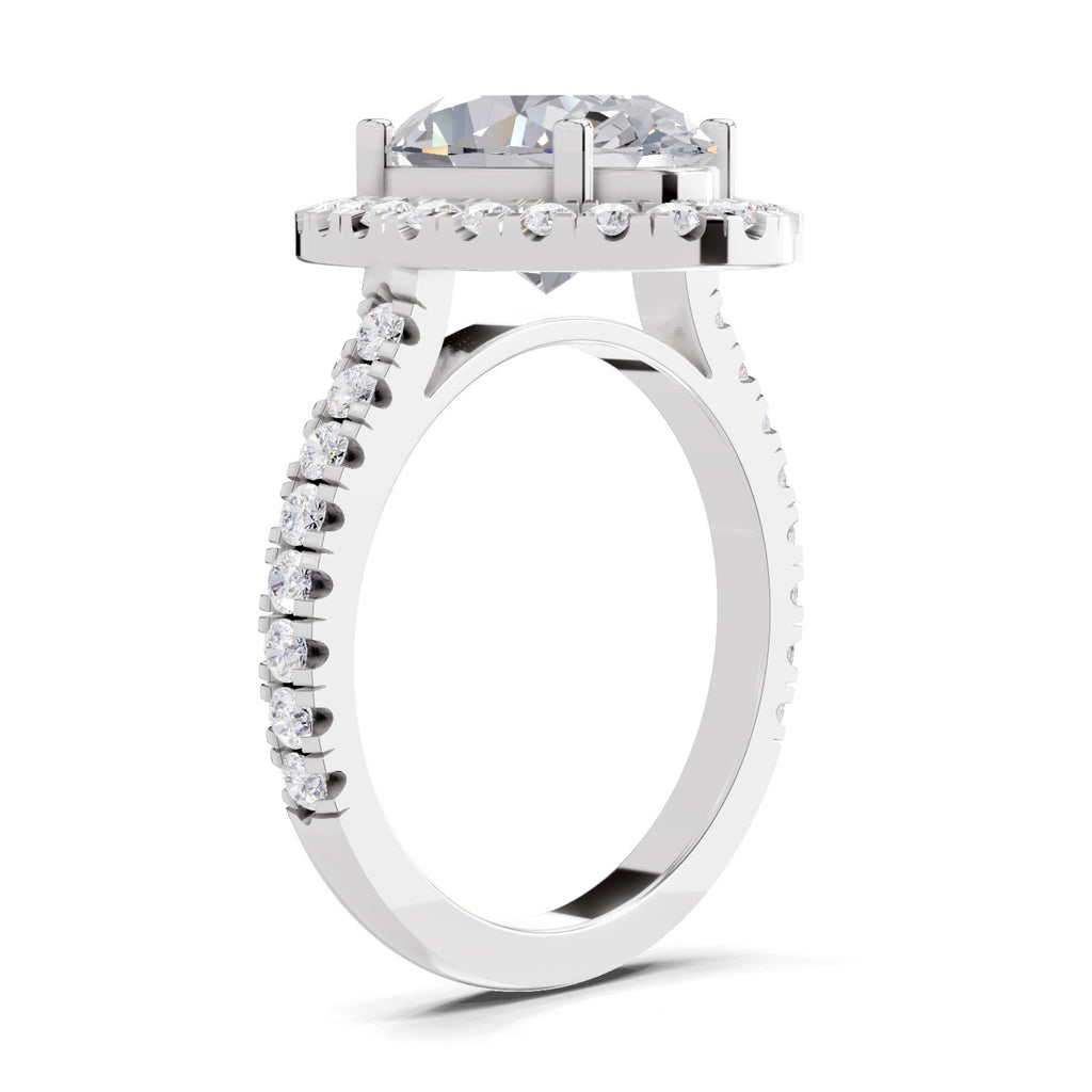 3.39 Carat Classic Oval Shape Halo Engagement Ring