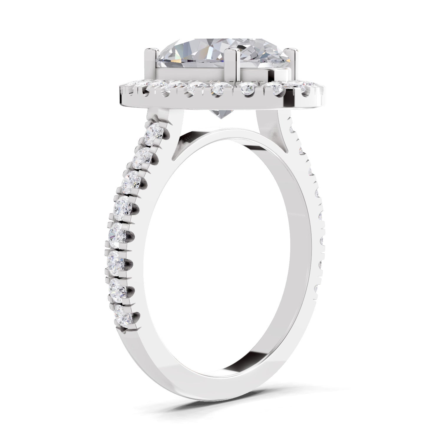 3.39 Carat Classic Oval Shape Halo Engagement Ring