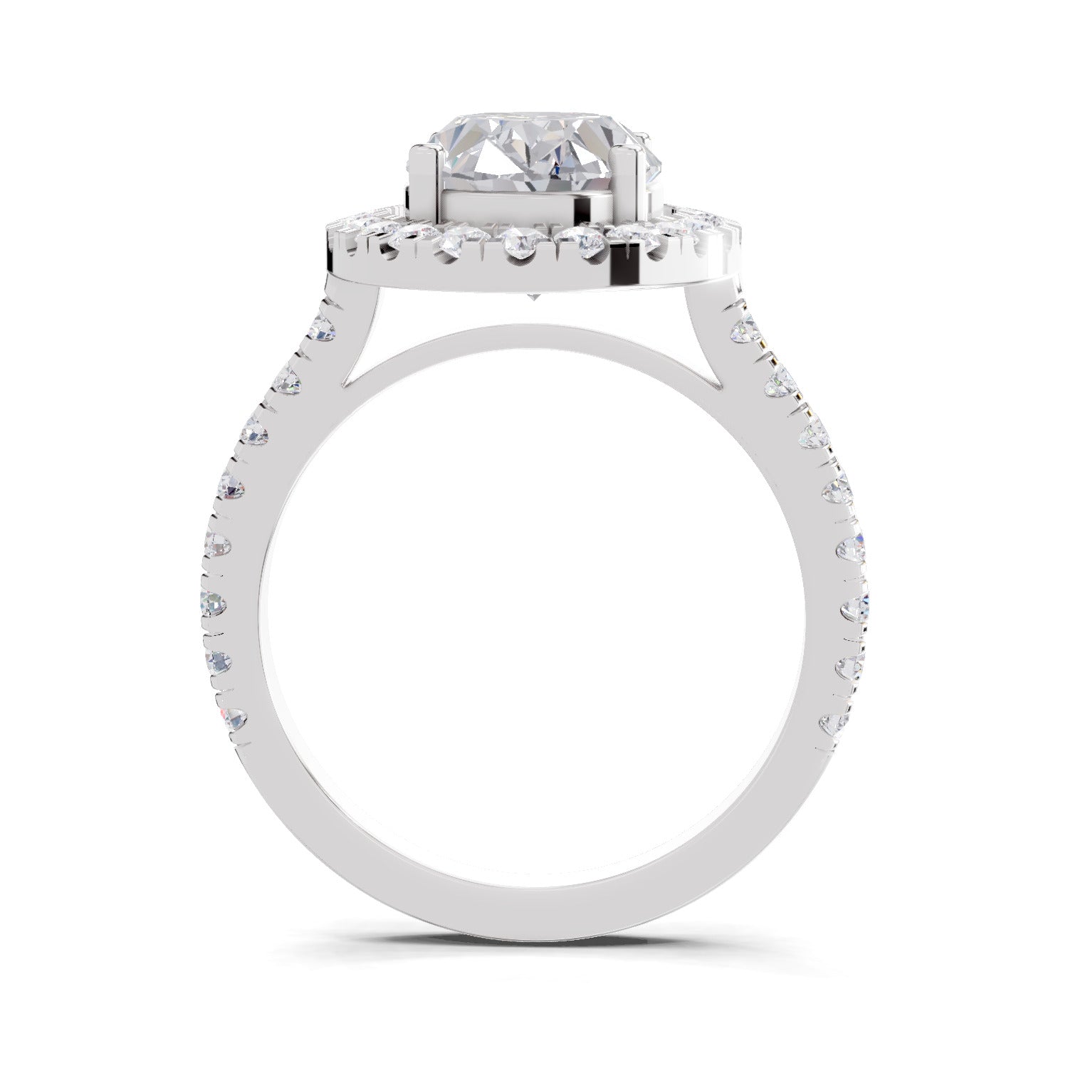 3.39 Carat Classic Oval Shape Halo Engagement Ring