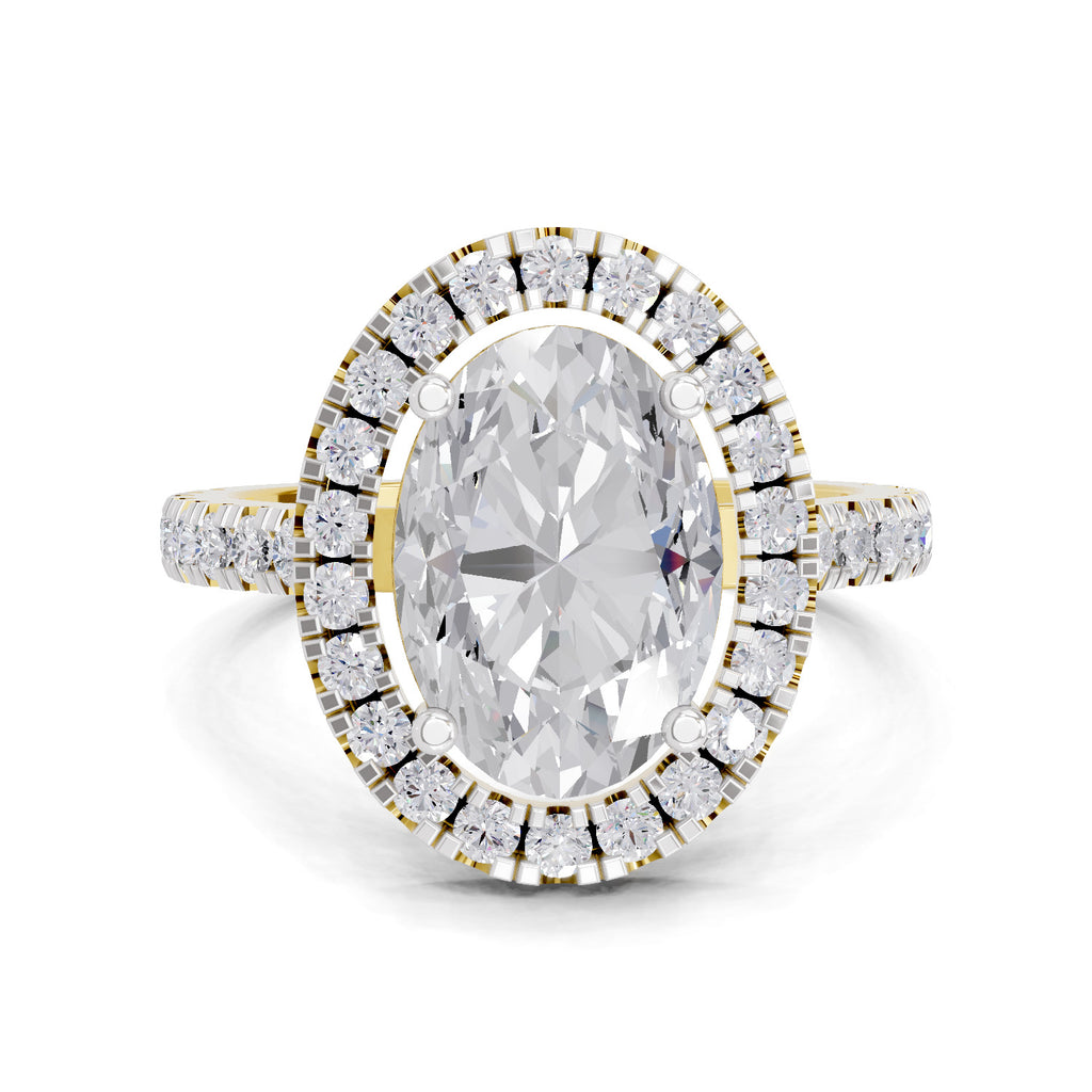 3.39 Carat Classic Oval Shape Halo Engagement Ring