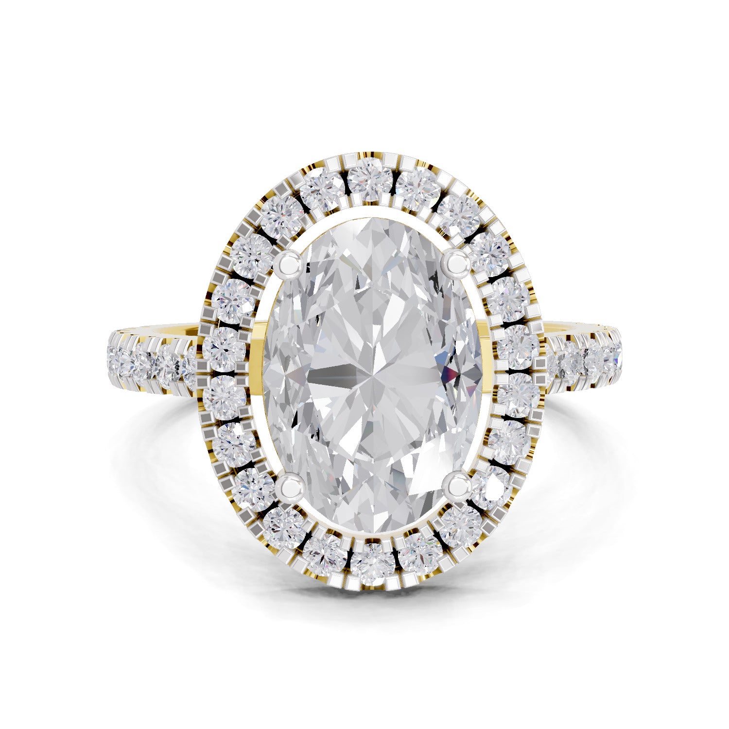 3.39 Carat Classic Oval Shape Halo Engagement Ring
