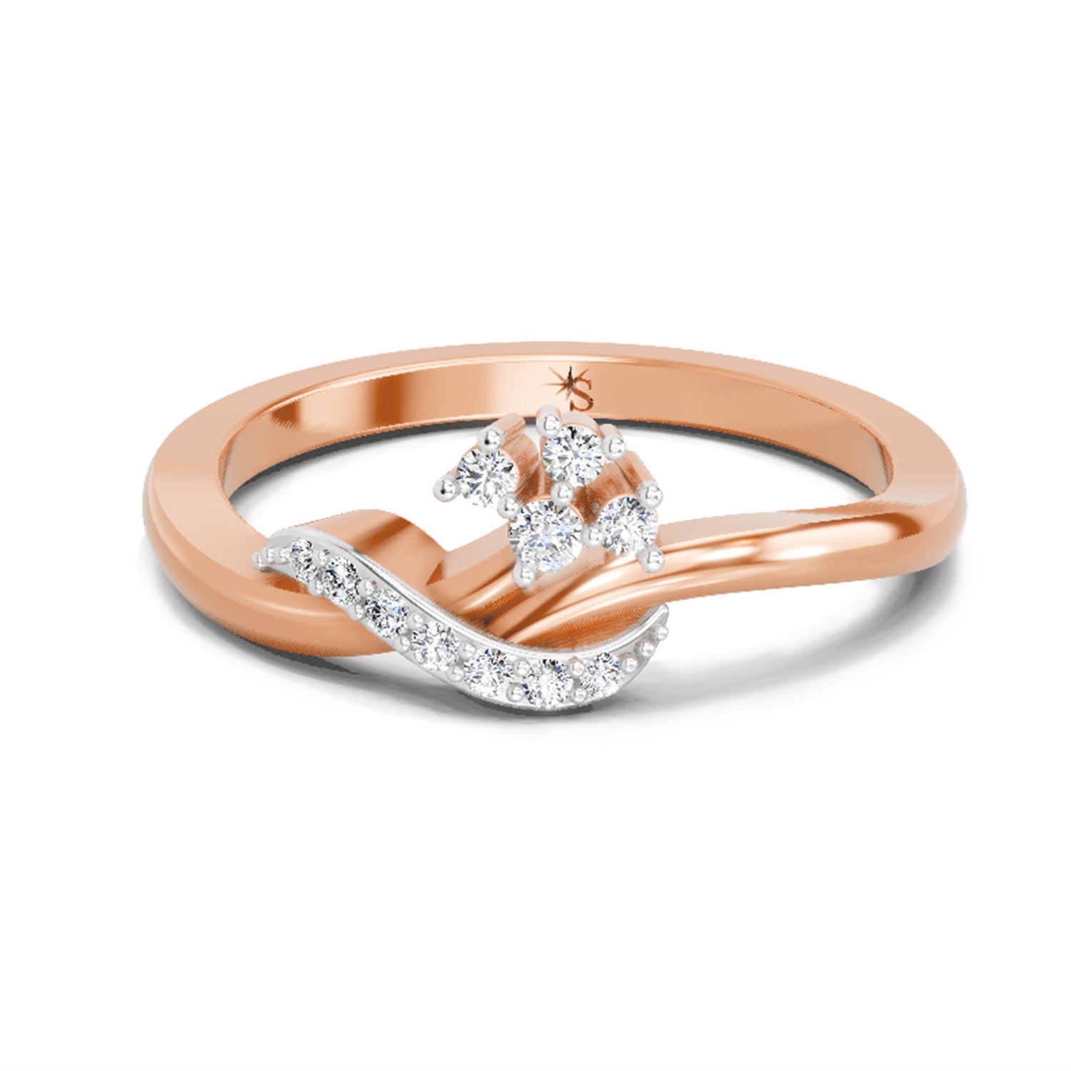 0.11 Carat Round Cluster Ring FG VS Diamond