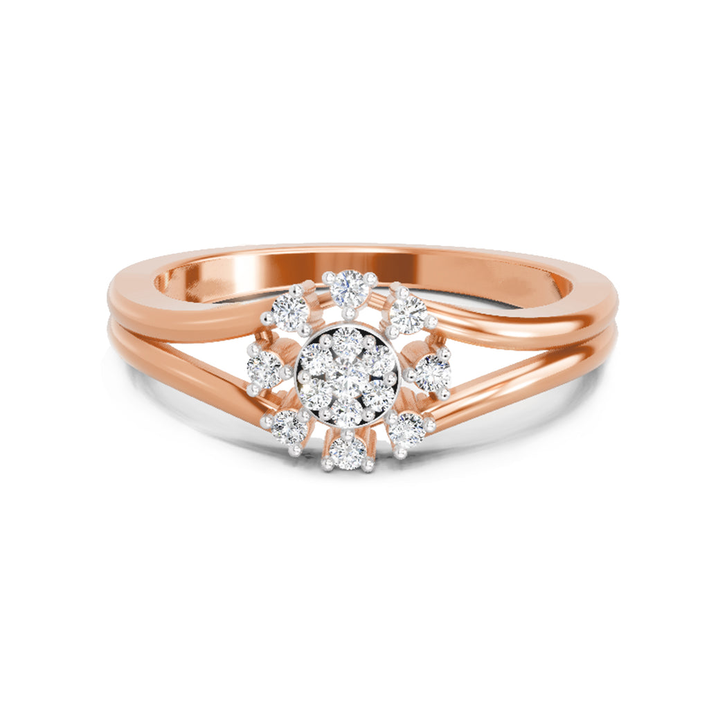 Sparkles 0.17 Ct Round Solitaire Diamond Ring in 14K Gold