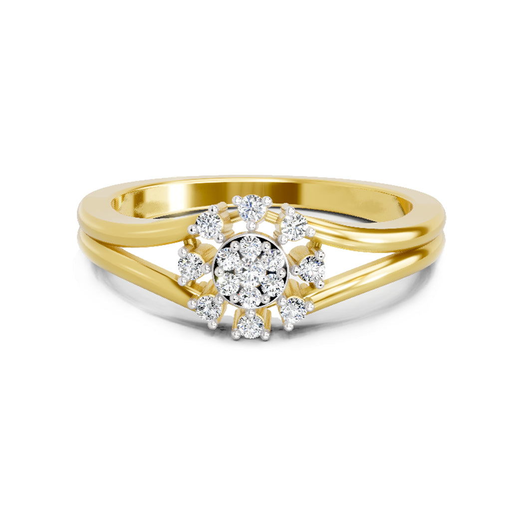 Sparkles 0.17 Ct Round Solitaire Diamond Ring in 14K Gold