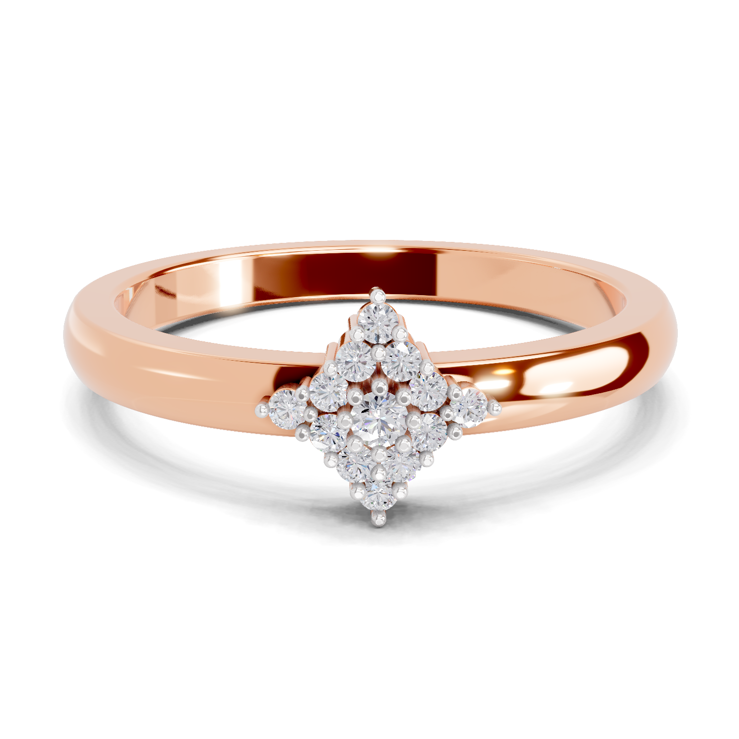 0.12 Carat Diamond Kite Cluster Promise Engagement Ring