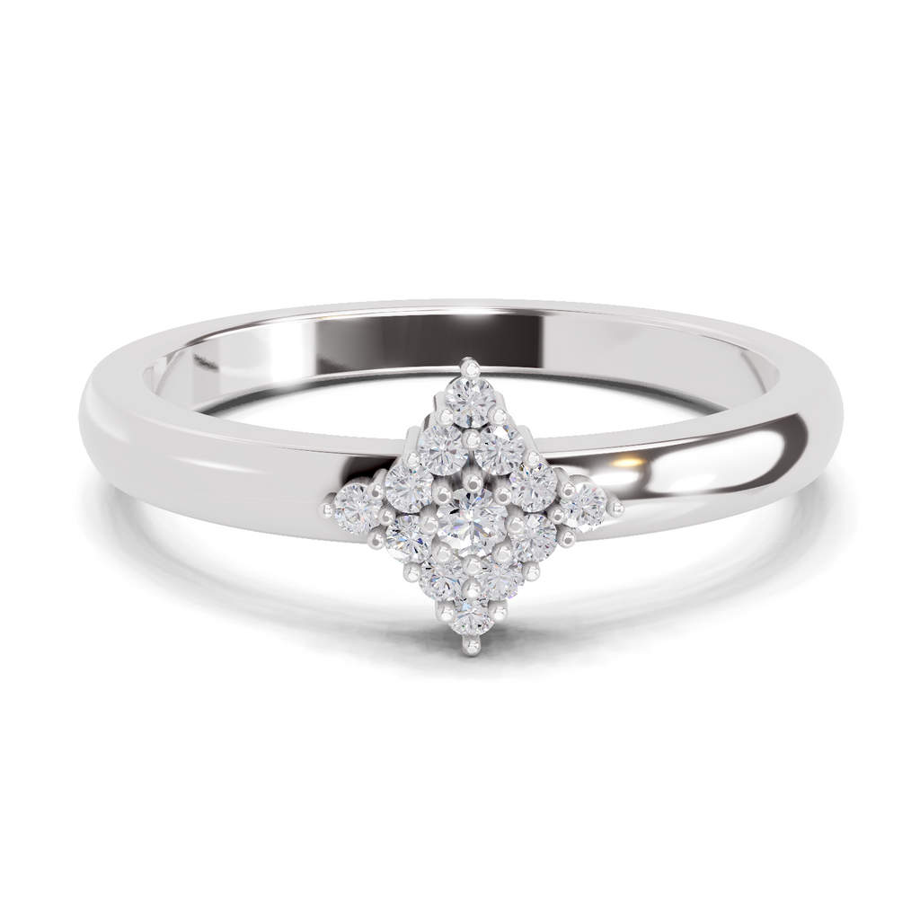 0.12 Carat Diamond Kite Cluster Promise Engagement Ring