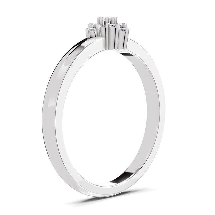0.12 Carat Diamond Kite Cluster Promise Engagement Ring