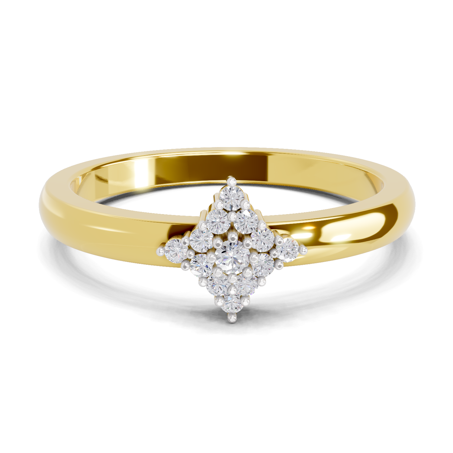 0.12 Carat Diamond Kite Cluster Promise Engagement Ring