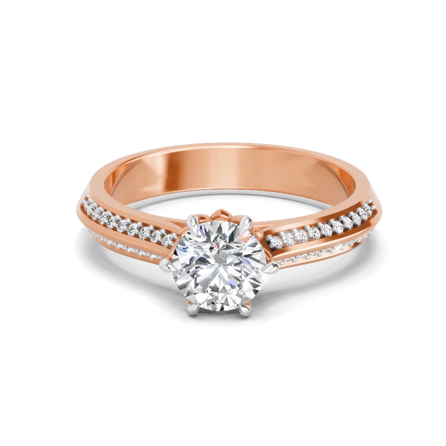 0.96 Carat Round Solitaire Ring FG VS Diamond