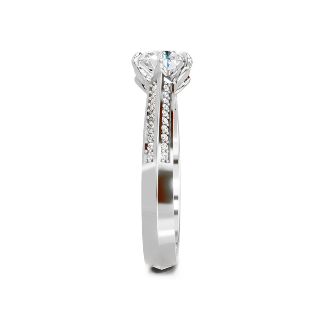 0.96 Carat Round Solitaire Ring FG VS Diamond