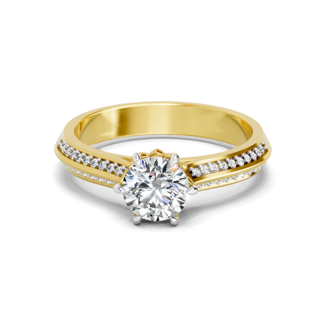 0.96 Carat Round Solitaire Ring FG VS Diamond