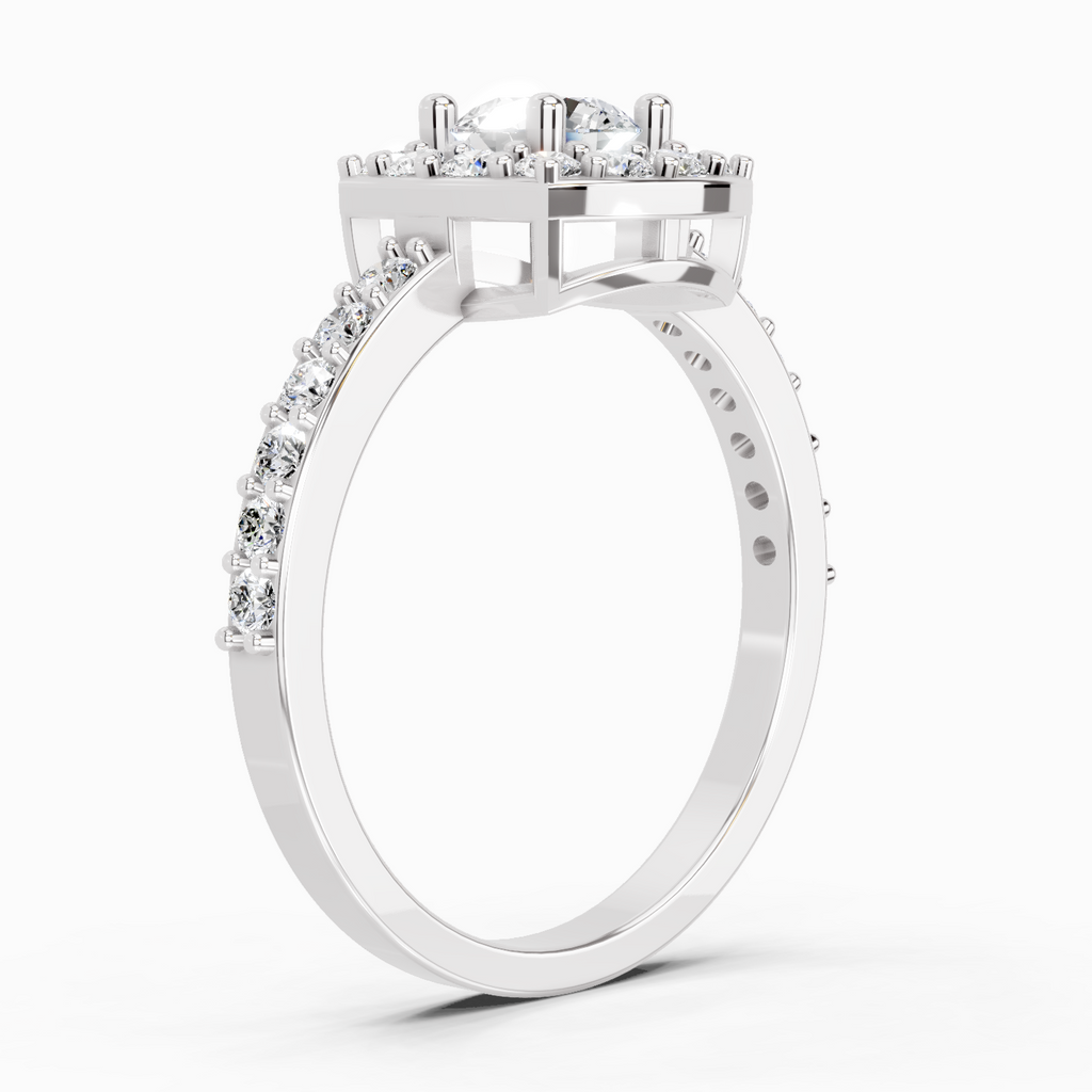 1 Ct Round Halo Ring
