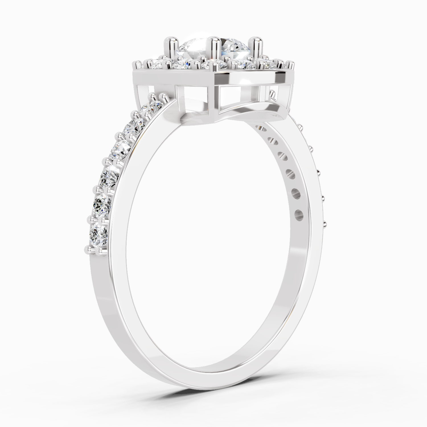 1 Ct Round Halo Ring