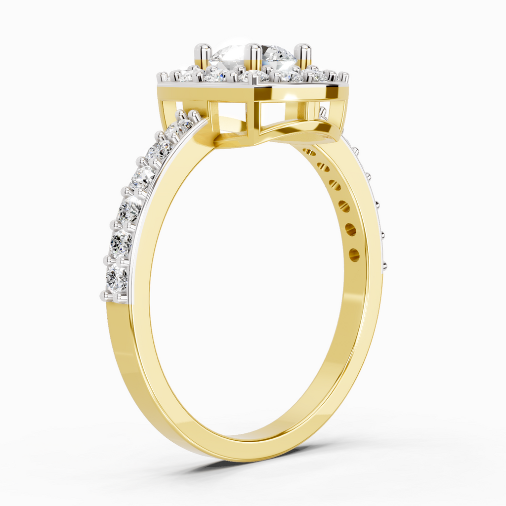 1 Ct Round Halo Ring