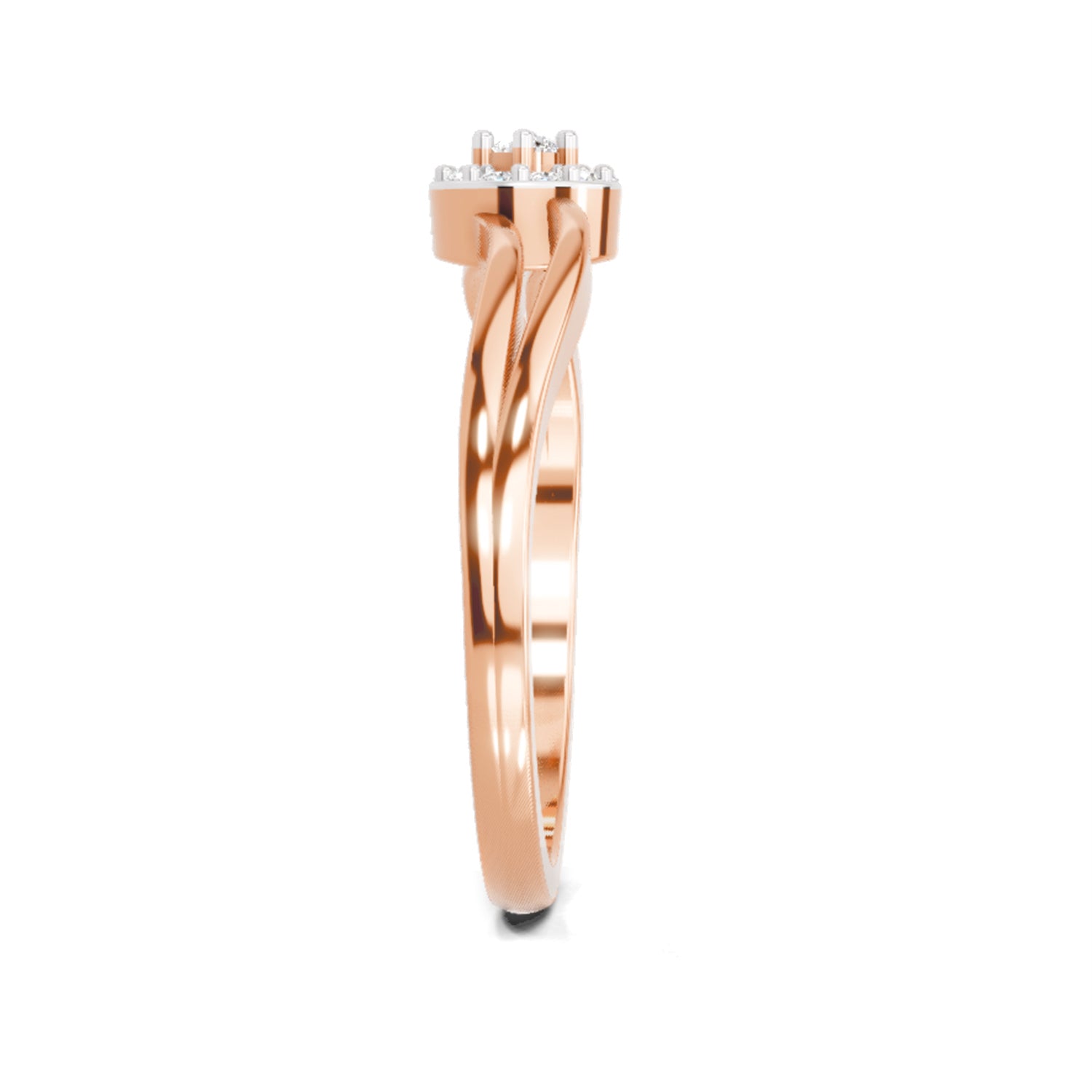 0.09 Carat Round Halo Ring FG VS Diamond