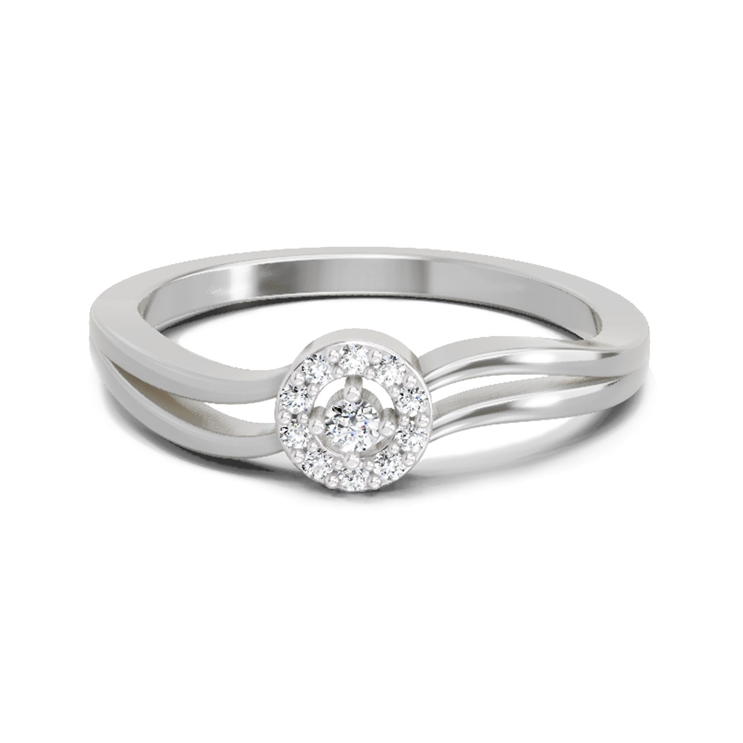 0.09 Carat Round Halo Ring FG VS Diamond