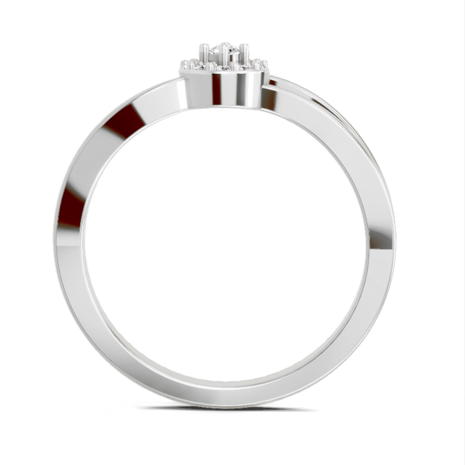 0.09 Carat Round Halo Ring FG VS Diamond