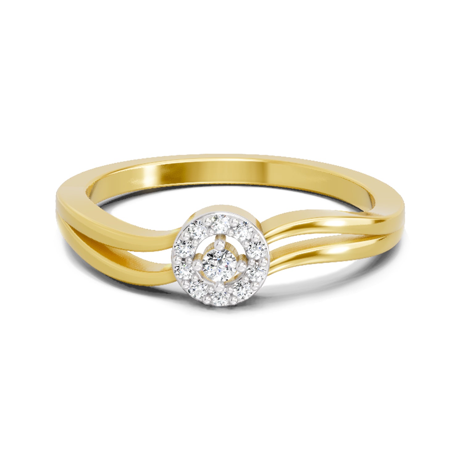 0.09 Carat Round Halo Ring FG VS Diamond