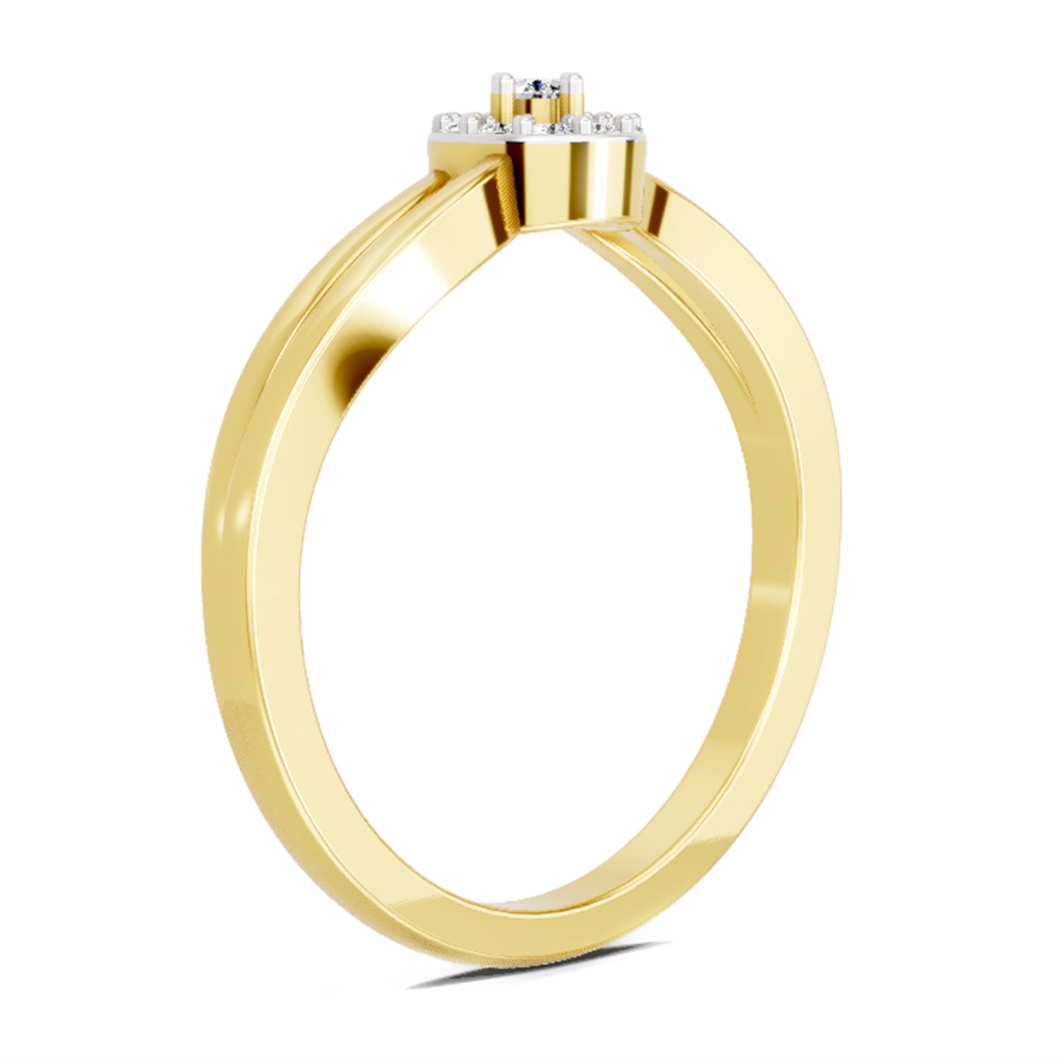 0.09 Carat Round Halo Ring FG VS Diamond