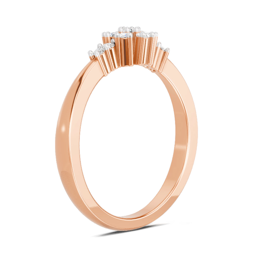 Sparkles 0.16 Ct Round Cluster Diamond Ring in 14K Gold