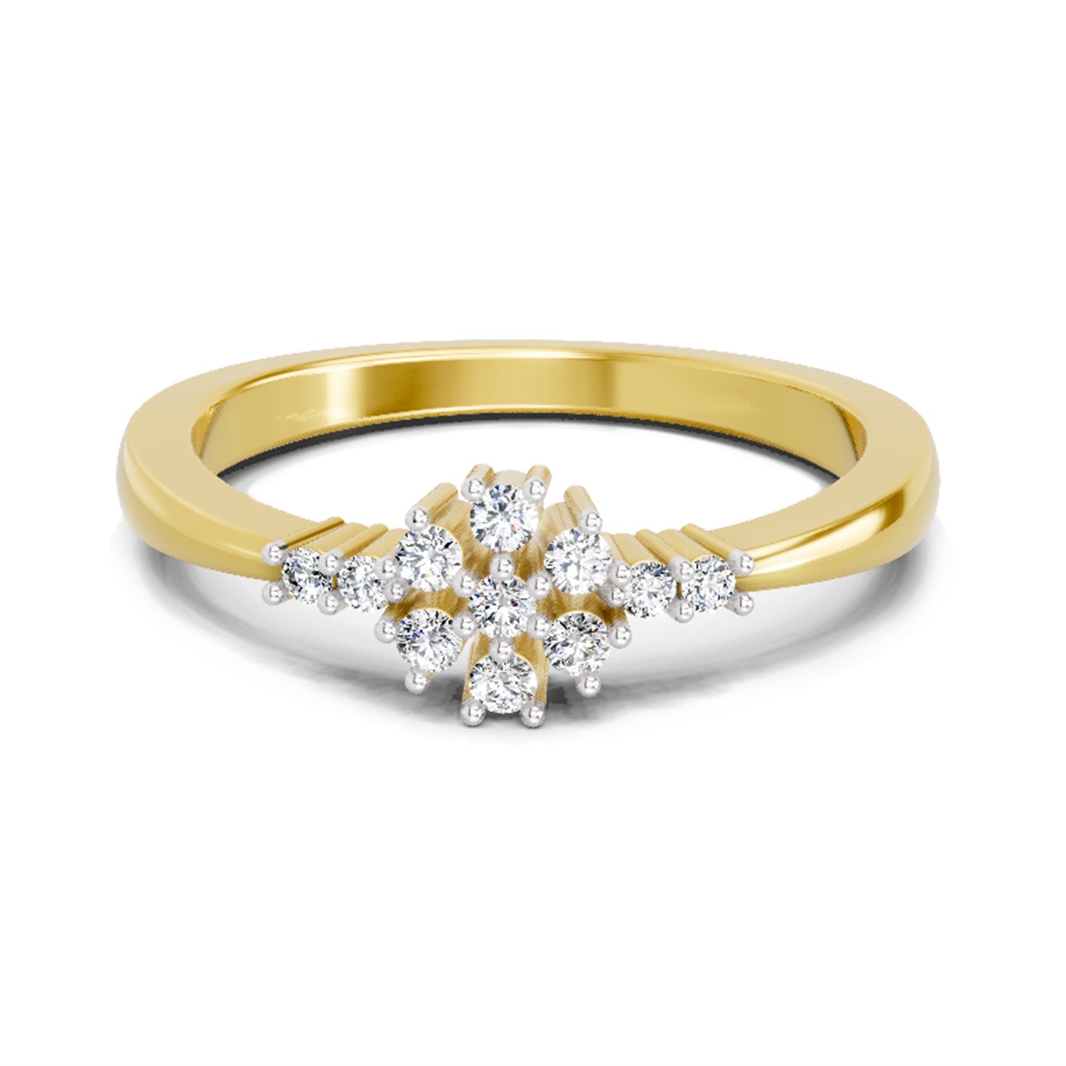 Sparkles 0.16 Ct Round Cluster Diamond Ring in 14K Gold